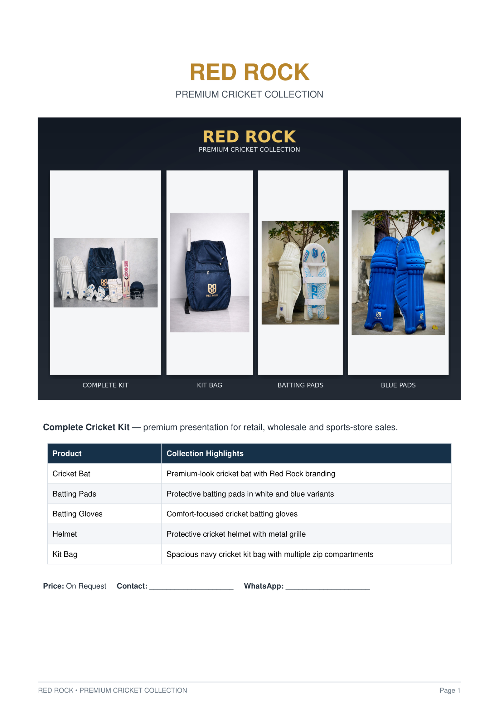 Red Rock premium cricket collection